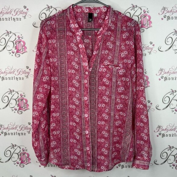 Kut from the Kloth Tops - Kut from the Kloth button up paisley floral boho blouse Pink Patterned Blouse